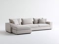 Canapé d'angle - Tissu - 298 x 174 x 81 cm - Beige clair - Style contemporain