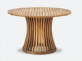 Table de jardin - Bois massif - 145 x 145 x 75 cm - Bois naturel doré - Style organique