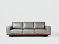 Canapé 3 places - Similicuir - Bois - 225 x 92 x 82 cm - Gris - Style moderne