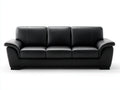 Canapé 3 places - Cuir synthétique - Bois - 230 x 92 x 86 cm - Noir - Style moderne