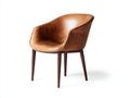 Chaise de salle à manger - Similicuir-Bois - 61 x 62 x 79 cm - Camel-Bois foncé - Style contemporain