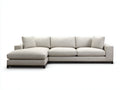 Canapé d'angle - Tissu - 304 x 176 x 80 cm - Beige clair - Style contemporain