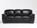 Canapé 3 places - Cuir synthétique - Bois - 235 x 98 x 90 cm - Noir - Style moderne