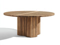 Table de jardin - Bois - 145 x 145 x 76 cm - Bois naturel brun - Style architectural