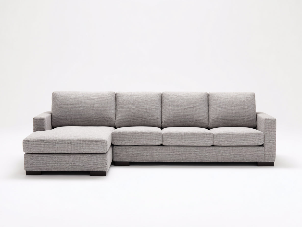 Canapé d'angle - Tissu - 310 x 170 x 82 cm - Gris clair - Style contemporain