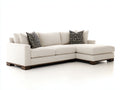 Canapé d'angle - Tissu-Bois - 290 x 170 x 82 cm - Beige clair - Style contemporain