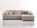Canapé d'angle - Tissu - 288 x 172 x 81 cm - Beige clair - Style moderne