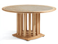 Table de jardin - Bois massif - 150 x 150 x 76 cm - Bois naturel clair - Style architectural