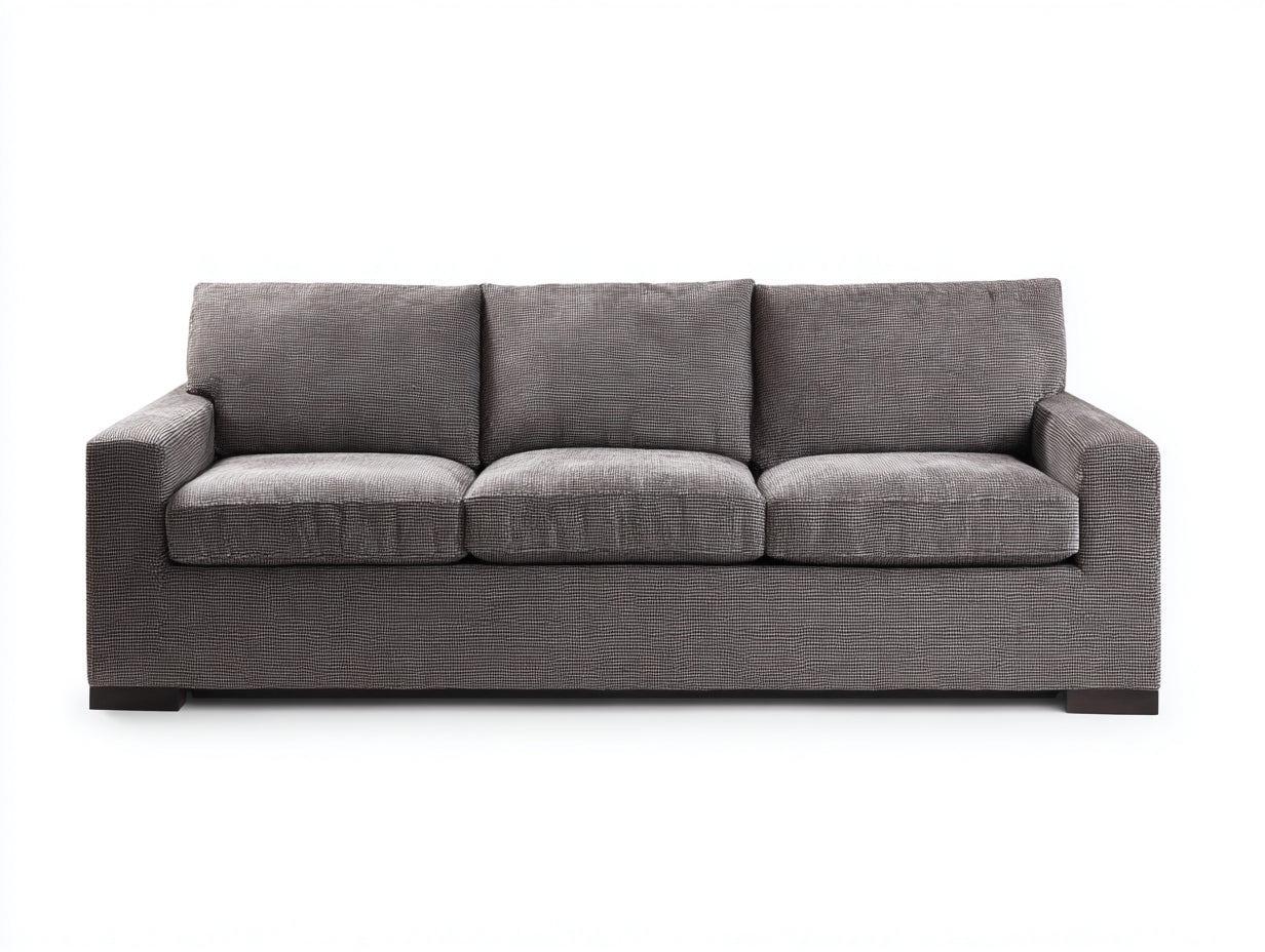 Canapé 3 places - Tissu - Bois - 230 x 95 x 85 cm - Gris foncé - Style moderne