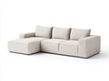 Canapé d'angle - Tissu - 282 x 164 x 79 cm - Beige clair - Style moderne