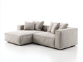 Canapé d'angle - Tissu - 275 x 180 x 76 cm - Beige clair - Style contemporain