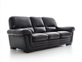 Canapé 3 places - Cuir synthétique - Bois - 230 x 96 x 92 cm - Noir - Style moderne