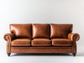 Canapé 3 places - Cuir synthétique - Bois - 235 x 96 x 90 cm - Marron - Style Chesterfield