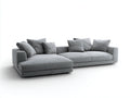 Canapé d'angle - Tissu - 315 x 175 x 78 cm - Gris clair - Style contemporain