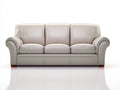 Canapé 3 places - Similicuir - 215 x 92 x 90 cm - Beige clair - Style classique