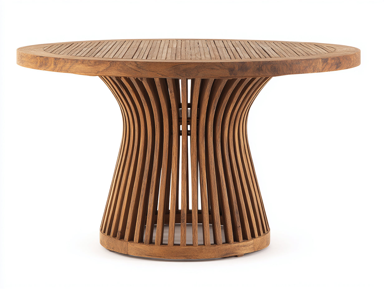 Table de jardin - Bois massif - 150 x 150 x 75 cm - Bois brun - Style architectural