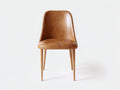 Chaise de salle à manger - Similicuir-Bois - 47 x 54 x 84 cm - Marron cognac-Bois clair - Style rétro